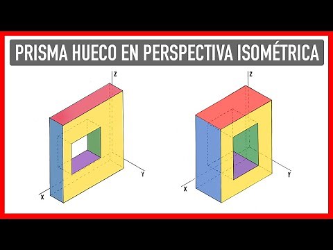 How to make a hollow prism in isometric perspective - Technical drawing.