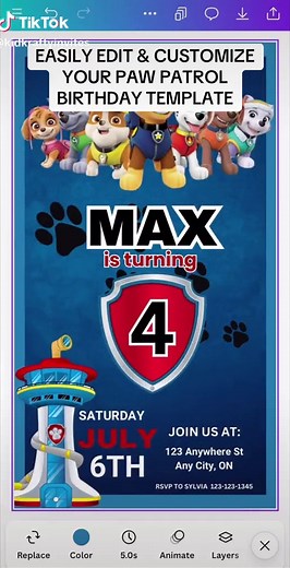 🐾 Easily edit, save & send your Paw Patrol birthday invitation instantly! 🐾(Etsy shop is the same as my username!) A new paw patrol invitation template has been added to my Etsy shop! I love how this one turned out 🐾 #pawpatrol #birthdayinvitation #kidsbirthday #kidsbirthdayparty #kidsbirthdayparties #pawpatroltiktok #invitation #invitationtemplate #digitaldownload #digitalinvitation #pawpatroledit #pawpatrolchase