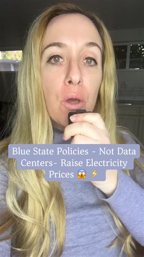 Gabriella Hoffman on Instagram: "Blue State Policies - Not Data Centers- Raise Electricity Prices 😱 ⚡️ Learn more at @independentwomensforum #climatechange #netzero #electricity #reliability #affordability"