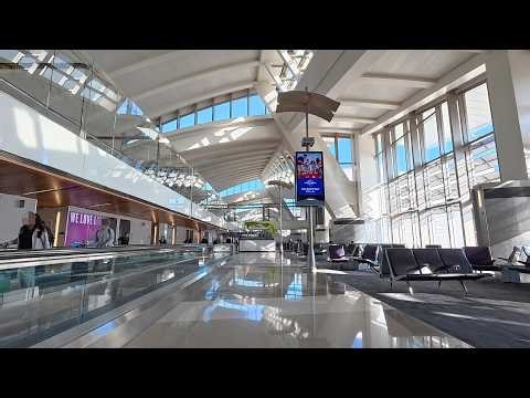 LAX Terminal B walk from end to end ASMR / raw sound (February 2026)