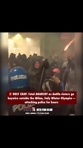 🚨 HOLY CRAP. Total ANARCHY as Antifa rioters go haywire outside the Milan, Italy Winter Olympics — attacking police for hours | Marjorie Taylor Greene Fan Club