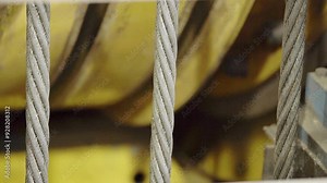 Industrial Machinery Featuring Ropes and Pulleys Actively Functioning in Various Applications. Stock Clip Stock Video