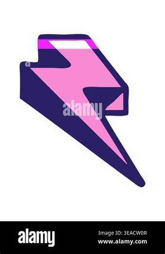 power up animation of tattoo style cartoon of lightning bolt Stock Video Footage - Alamy