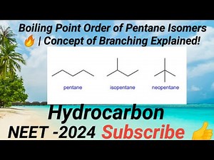 🎯Boiling Point Order of Pentane Isomers | n-Pentane , Isopentane , Neopentane |