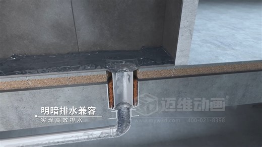 管道系统-虹吸排水演示动画-工业动画制作公司