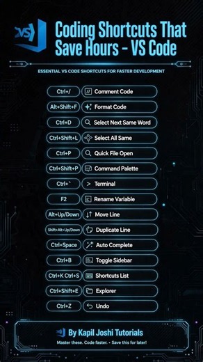 VS Code Shortcut Keys 🔥 | 15+ Visual Studio Code Shortcuts Every Programmer Should Know