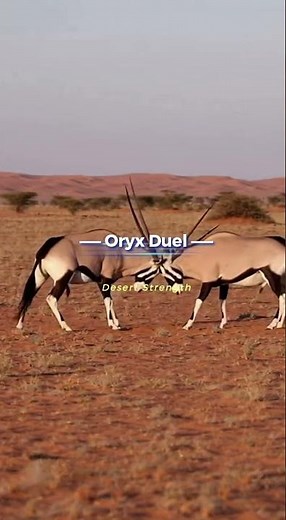 Oryx Duel — Desert Strength!🐑 #oryx #wildlifeanimals #desertwildlife