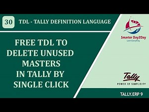FREE TDL TO DELETE UNUSED MASTERS IN TALLY BY SINGLE CLICK | LEDGER |INVENTORY | COSTCENTRE |PAYROLL