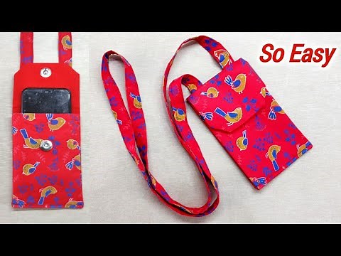DIY Cell Phone Bag | Quilting mini Cross Bag | Mobile Pouch Making with One Piece of Cloth | Purse