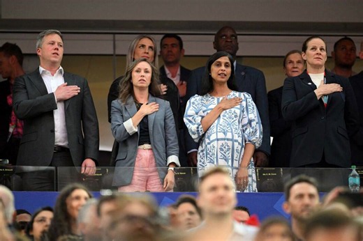 USA fans react to Usha Vance's appearance during national anthem at World Cup game