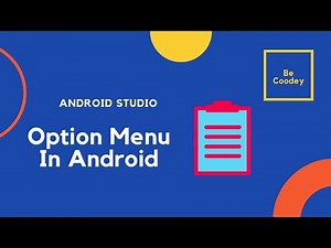 How to create option menu in Android studio.