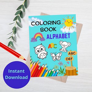 ABC Coloring Pages: 26 Printable Letters, Preschool Activity (PDF Download) - Etsy Canada