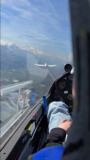 Glider Aero Tow Cockpit View Over Switzerland