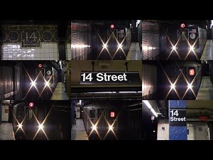 IND/BMT/IRT Subway: (F)(M)(L)(1)(2)(3) Trains at 14 St-6Av/7Av [R62,R62A,R142,R143,R160A,R160B]-NYC