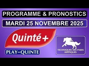 PROGRAMME ET PRONOSTIC QUINTÉ+ DU MARDI 25 NOV 2025 | PLAT | R1C1 | DEAUVILLE #programme_quinté