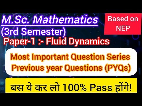 Very Most Important Questions of Fluid Dynamics | Previous year Questions | M.Sc.Maths 3rd Sem NEP