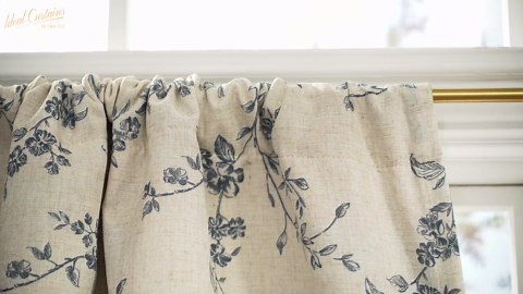 jinchan Linen Kitchen Valance for Windows 16 Inch Floral Double Layer Valance Living Room Laundry Room Darkening Rustic Cottagecore Farmhouse Flower Window Treatment 1 Panel Taupe on Beige