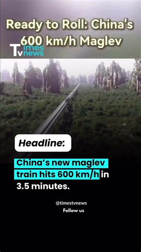 China’s manglev train hits 600 km/h. #shorts #trending #tech #innovation