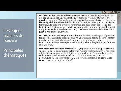 Olympe de Gouges, La déclaration des droits de la femme et de la citoyenne - *FICHE DE LECTURE*