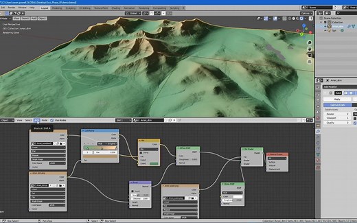 Blender使用DEM制作地形景观教程