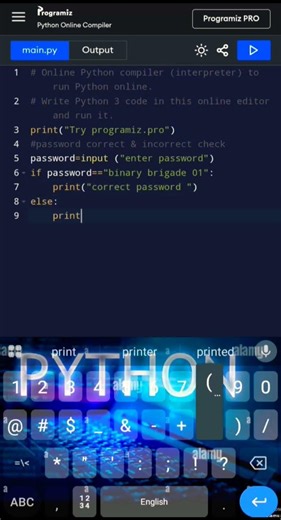 password correct & incorrect check! Python 🐍