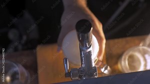 Tapping fresh beer with froth, overhead slider movement with tracking the Tap (Version 1)