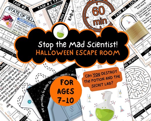 Halloween Escape Room Printable for Kids, Halloween Escape Room Class, Escape Room for Tweens, Halloween Escape Room for Middle School - Etsy