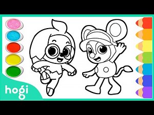Coloring Hogi Pinkfong and Jordy | Pinkfong Hogi Coloring for Kids