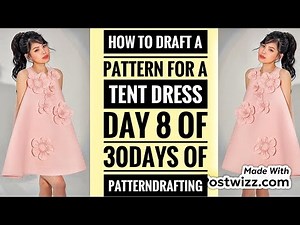 How to draft a pattern for a tent dress #patterndrafting #sewing #sewingpattern #sewingtutorial