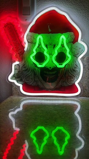 Spooky Christmas Art The Clown Neon Sign