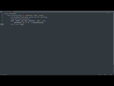 Leetcode 418. Sentence Screen Fitting in Python | Python Leetcode | Python Coding Tutorial | ASMR