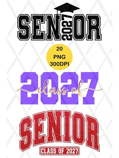Senior 2027 Png Bundle, Class of 2027 Png, Bow Graduation Shirt Sublimation, Pink, White, Black, Red, Purple - Etsy