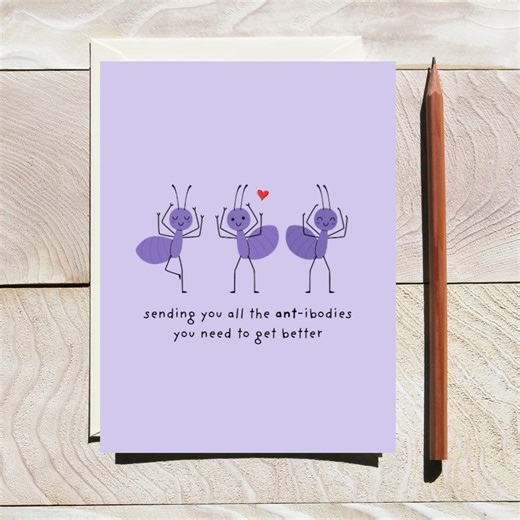 Funny Get Well Soon Card With Envelope - Etsy