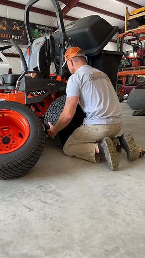 How to change a tire on a lawn mower. Featuring Mitchell Gordy.