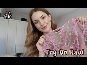 4K Pink Shein Try-On Haul (2025) | Summer Bikini & Transparent Lingerie Fashion Trend