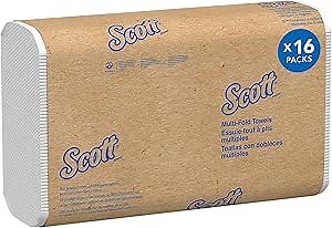 Scott Professional Universal 100% Recycled Fiber Multifold Paper Towels, Bulk (01807), Absorbency Pockets, 9.2"x9.4" Towel, Compressed, Compact (250 Sheets/Pack, 16 Packs/Case, 4,000 Sheet Total)