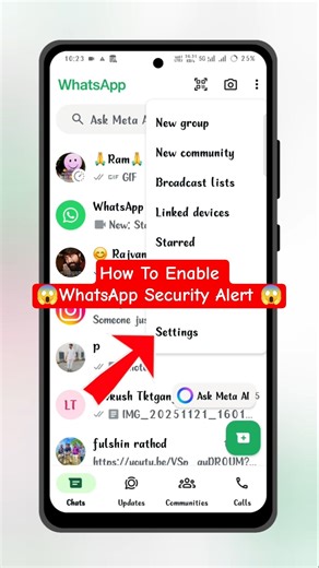 WhatsApp Security Alert Kaise Enable Kare | How To Enable WhatsApp Security Alert |