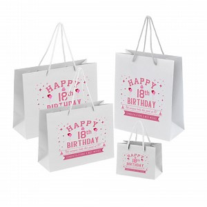 18th Birthday Gift Bags - Available in Black, White & Grey, Small, Medium or Large - Recycled Eco Friendly Gift Bag for Her or Him - Pink - Etsy UK