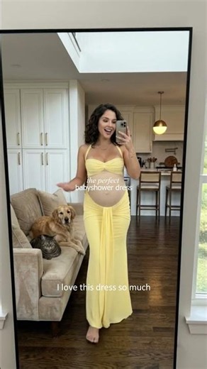 💛 My Dream Baby Shower Dress! This Yellow Maternity Gown is PERFECT | OOTD + Try-On
