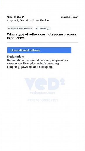 Unconditional Reflexes Explained 12th Biology Chapter 9