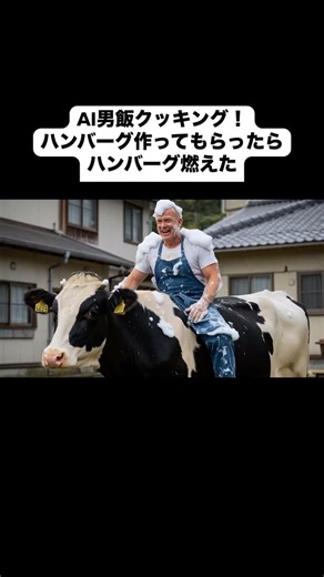 ボーズマンのやつ on Instagram: "AI兄さんにハンバーグ作ってもらったら、思ってたのと違いました#ai #料理 #クッキング #ai男飯クッキング #飯テロ"