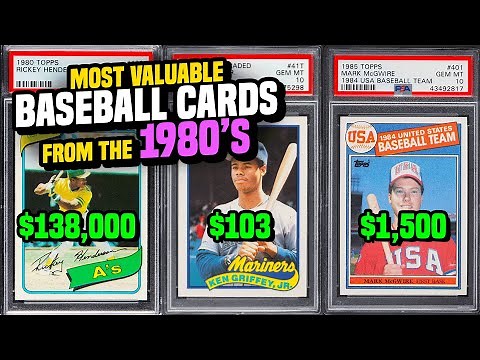 TOP 20 Most Valuable Topps Baseball Rookie Cards from the 1980's - #baseballcards