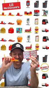 We got all 21 Lil McDonald’s Happy Meal toys — and this isn’t just a toy drop, it’s a whole mini McDonald’s experience. 🍟 These Lil McDonald’s Happy Meal toys recreate every part of the restaurant — from the kitchen to the drive-thru, to the playground and food trays. It’s the ultimate collector’s set and it’s only available for a limited time. Here’s the full list of toys: 🍔 FOOD: Hamburger, Milk Jug, Apple Slices, McNuggets, Fries 👾 PLAY: Boo Bucket, Red & Gold Happy Meal Boxes, Toy Display