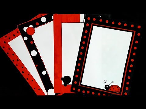 4 in 1 border design on paper | a4 Simple border design for project handmade | assignment front page