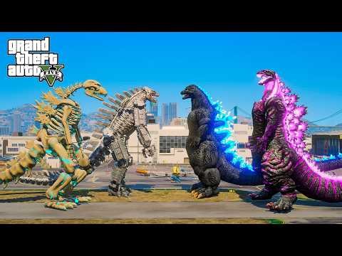 GTA 5: HEISEI GODZILLA & SHIN GODZILLA vs MECHAGODZILLA & SKELETON GODZILLA