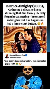 In Bruce Almighty (2003), Jim Carrey’s Funniest “Lose Control” Moment Ever 😂🔥 When Catherine Bell walked into Bruce Almighty (2003), Jim Carrey didn’t just act—he malfunctioned. His reaction was so real it turned into one of the funniest behind-the-scenes moments ever. Pure comedy gold! 🤣✨ #BruceAlmighty #JimCarrey #CatherineBell #MovieFacts #BehindTheScenes #ComedyGold #ViralClips #HollywoodMoments #moviedetails #hollywood #hollywoodmovies #hollywoodmovie | Sigma Memes Pro
