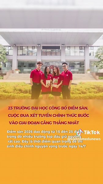 Các trường đại học công bố mức điểm sàn năm 2026 #thpt #thptqg #daihoc #2k8 #ilovetiktok
