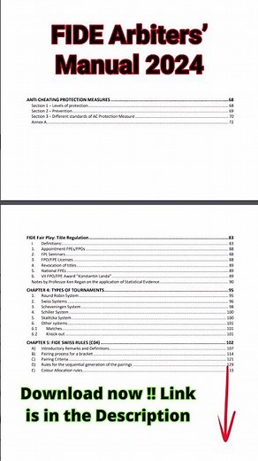 Chess Arbiters Manual 2024 Just Released !!! - World Chess Federation Updated Chess Rules 2024