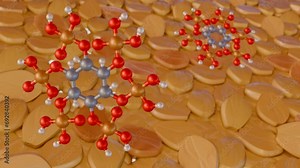 3d animation of phytate molecule, also known as phytic acid It's found in seeds, nuts, legumes, and unprocessed whole grains