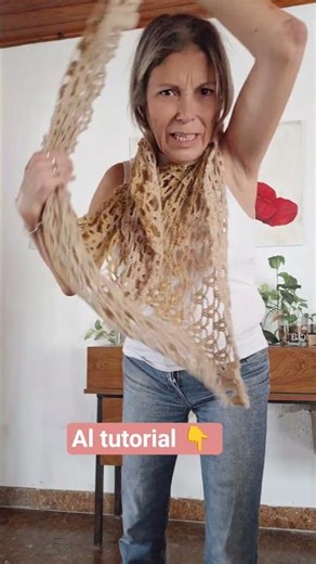 Chal Triangular Calado #crochet #ganchillo